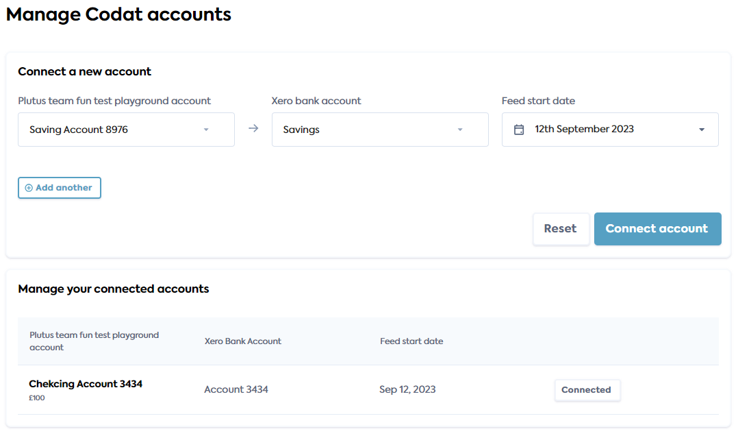 Codat-provided account mapping UI Codat-bank-feeds_account-mapping-ui
